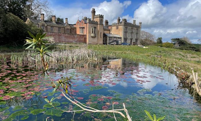 Llanerchydol Hall from the Pond